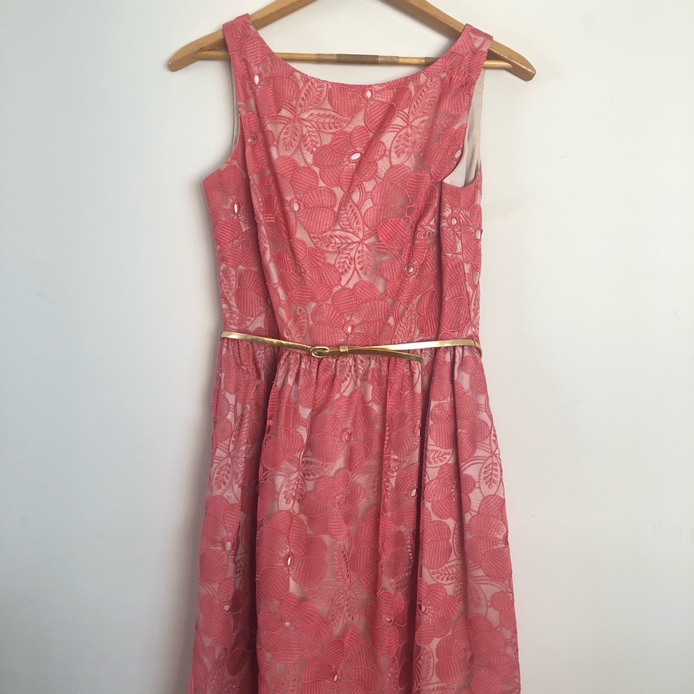Salmon pink cocktail dress